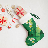 Green Banana Leaf Hawaii Christmas Stocking Lau Maia Plumeria Tropical Summer Vibes