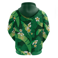 Green Banana Leaf Hawaii Hoodie Lau Maia Plumeria Tropical Summer Vibes LT14 - Polynesian Pride