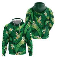 Green Banana Leaf Hawaii Hoodie Lau Maia Plumeria Tropical Summer Vibes LT14 - Polynesian Pride