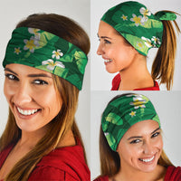 Green Banana Leaf Hawaii Neck Gaiter Lau Maia Plumeria Tropical Summer Vibes LT14 - Polynesian Pride