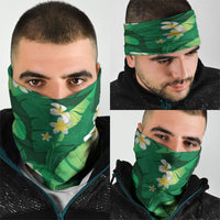 Green Banana Leaf Hawaii Neck Gaiter Lau Maia Plumeria Tropical Summer Vibes LT14 - Polynesian Pride