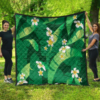 Green Banana Leaf Hawaii Quilt Lau Maia Plumeria Tropical Summer Vibes LT14 - Polynesian Pride