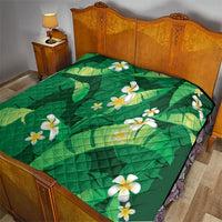 Green Banana Leaf Hawaii Quilt Lau Maia Plumeria Tropical Summer Vibes LT14 - Polynesian Pride