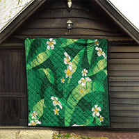 Green Banana Leaf Hawaii Quilt Lau Maia Plumeria Tropical Summer Vibes LT14 - Polynesian Pride