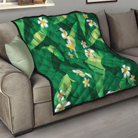 Green Banana Leaf Hawaii Quilt Lau Maia Plumeria Tropical Summer Vibes LT14 - Polynesian Pride