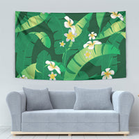 Green Banana Leaf Hawaii Tapestry Lau Maia Plumeria Tropical Summer Vibes LT14 - Polynesian Pride