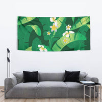 Green Banana Leaf Hawaii Tapestry Lau Maia Plumeria Tropical Summer Vibes LT14 - Polynesian Pride