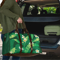 Green Banana Leaf Hawaii Travel Bag Lau Maia Plumeria Tropical Summer Vibes LT14 - Polynesian Pride