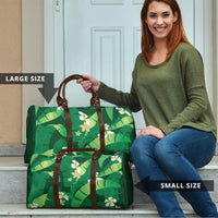 Green Banana Leaf Hawaii Travel Bag Lau Maia Plumeria Tropical Summer Vibes LT14 - Polynesian Pride