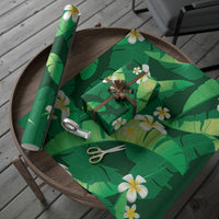 Green Banana Leaf Hawaii Wrapping Paper Lau Maia Plumeria Tropical Summer Vibes LT14 - Polynesian Pride