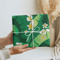 Green Banana Leaf Hawaii Wrapping Paper Lau Maia Plumeria Tropical Summer Vibes LT14 - Polynesian Pride