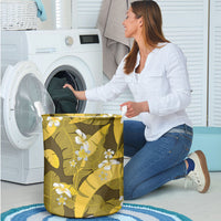 Yellow Banana Leaf Hawaii Laundry Basket Lau Maia Plumeria Tropical Summer Vibes LT14 - Polynesian Pride