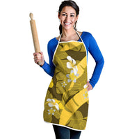Yellow Banana Leaf Hawaii Apron Lau Maia Plumeria Tropical Summer Vibes LT14 - Polynesian Pride
