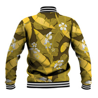 Yellow Banana Leaf Hawaii Baseball Jacket Lau Maia Plumeria Tropical Summer Vibes LT14 - Polynesian Pride