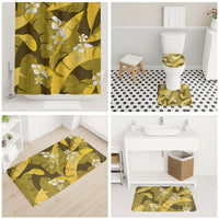 Yellow Banana Leaf Hawaii Bathroom Set Lau Maia Plumeria Tropical Summer Vibes LT14 - Polynesian Pride