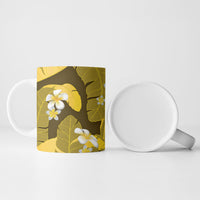 Yellow Banana Leaf Hawaii Ceramic Mug Lau Maia Plumeria Tropical Summer Vibes LT14 - Polynesian Pride