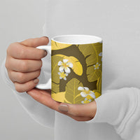 Yellow Banana Leaf Hawaii Ceramic Mug Lau Maia Plumeria Tropical Summer Vibes LT14 - Polynesian Pride