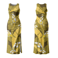 Yellow Banana Leaf Hawaii Couples Matching Tank Maxi Dress and Long Sleeve Button Shirt Lau Maia Plumeria Tropical Summer Vibes LT14 - Polynesian Pride