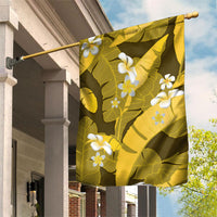 Yellow Banana Leaf Hawaii Garden Flag Lau Maia Plumeria Tropical Summer Vibes LT14 House Flag Yellow - Polynesian Pride