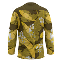 Yellow Banana Leaf Hawaii Hockey Jersey Lau Maia Plumeria Tropical Summer Vibes LT14 - Polynesian Pride