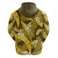 Yellow Banana Leaf Hawaii Hoodie Lau Maia Plumeria Tropical Summer Vibes LT14 - Polynesian Pride