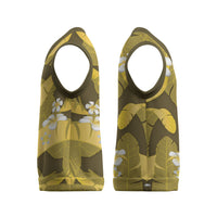 Yellow Banana Leaf Hawaii Christmas Knitted V-Neck Vest Lau Maia Plumeria Tropical Summer Vibes