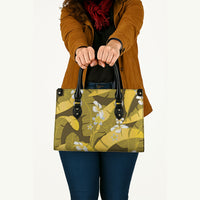 Yellow Banana Leaf Hawaii Leather Bag Lau Maia Plumeria Tropical Summer Vibes LT14 - Polynesian Pride