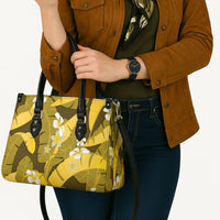 Yellow Banana Leaf Hawaii Leather Bag Lau Maia Plumeria Tropical Summer Vibes LT14 - Polynesian Pride