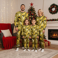 Yellow Banana Leaf Hawaii Christmas Pajama Set Lau Maia Plumeria Tropical Summer Vibes