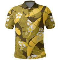 Yellow Banana Leaf Hawaii Polo Shirt Lau Maia Plumeria Tropical Summer Vibes LT14 Yellow - Polynesian Pride