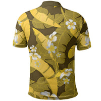 Yellow Banana Leaf Hawaii Polo Shirt Lau Maia Plumeria Tropical Summer Vibes LT14 - Polynesian Pride