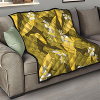Yellow Banana Leaf Hawaii Quilt Lau Maia Plumeria Tropical Summer Vibes LT14 - Polynesian Pride