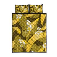 Yellow Banana Leaf Hawaii Quilt Bed Set Lau Maia Plumeria Tropical Summer Vibes LT14 - Polynesian Pride