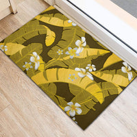 Yellow Banana Leaf Hawaii Rubber Doormat Lau Maia Plumeria Tropical Summer Vibes LT14 - Polynesian Pride