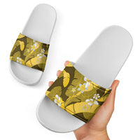 Yellow Banana Leaf Hawaii Slide Sandals Lau Maia Plumeria Tropical Summer Vibes LT14 - Polynesian Pride