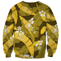 Yellow Banana Leaf Hawaii Sweatshirt Lau Maia Plumeria Tropical Summer Vibes LT14 - Polynesian Pride