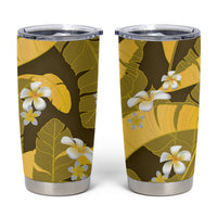 Yellow Banana Leaf Hawaii Tumbler Cup Lau Maia Plumeria Tropical Summer Vibes LT14 Yellow - Polynesian Pride