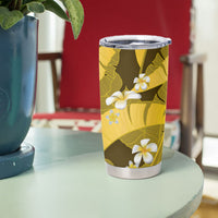 Yellow Banana Leaf Hawaii Tumbler Cup Lau Maia Plumeria Tropical Summer Vibes LT14 - Polynesian Pride