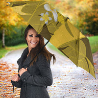 Yellow Banana Leaf Hawaii Umbrella Lau Maia Plumeria Tropical Summer Vibes LT14 - Polynesian Pride