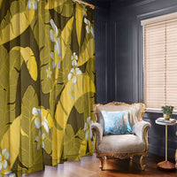 Yellow Banana Leaf Hawaii Window Curtain Lau Maia Plumeria Tropical Summer Vibes LT14 - Polynesian Pride