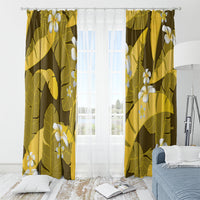 Yellow Banana Leaf Hawaii Window Curtain Lau Maia Plumeria Tropical Summer Vibes LT14 - Polynesian Pride