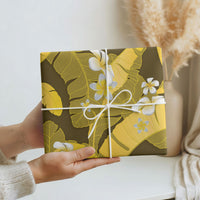 Yellow Banana Leaf Hawaii Wrapping Paper Lau Maia Plumeria Tropical Summer Vibes LT14 - Polynesian Pride