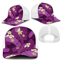 Purple Banana Leaf Hawaii Baseball Net Cap Lau Maia Plumeria Tropical Summer Vibes LT14 - Polynesian Pride