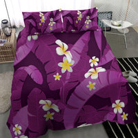 Purple Banana Leaf Hawaii Bedding Set Lau Maia Plumeria Tropical Summer Vibes LT14 - Polynesian Pride