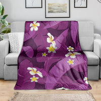 Purple Banana Leaf Hawaii Blanket Lau Maia Plumeria Tropical Summer Vibes LT14 - Polynesian Pride