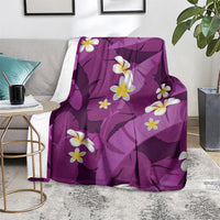 Purple Banana Leaf Hawaii Blanket Lau Maia Plumeria Tropical Summer Vibes LT14 - Polynesian Pride
