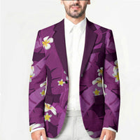 Purple Banana Leaf Hawaii Blazer Lau Maia Plumeria Tropical Summer Vibes LT14 - Polynesian Pride