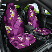 Purple Banana Leaf Hawaii Car Seat Cover Lau Maia Plumeria Tropical Summer Vibes LT14 One Size Purple - Polynesian Pride
