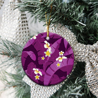 Purple Banana Leaf Hawaii Ceramic Ornament Lau Maia Plumeria Tropical Summer Vibes