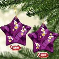 Purple Banana Leaf Hawaii Ceramic Ornament Lau Maia Plumeria Tropical Summer Vibes
